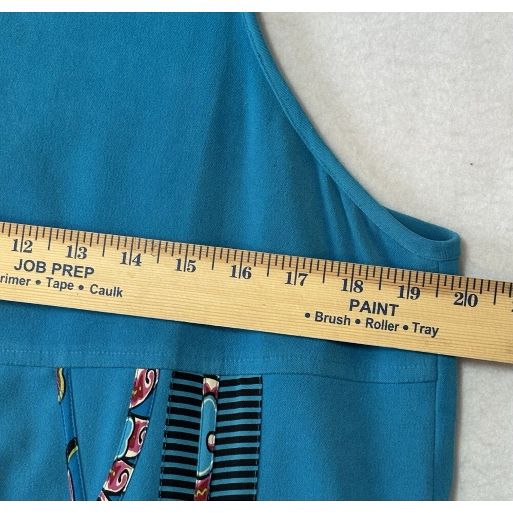 Vintage KOOS OF COURSE Maxi Jumper Dress With Silk Blouse Blue Artsy - Picture 9 of 11